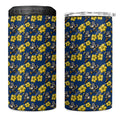 North Queensland Cowboys 4 in 1 Can Cooler Tumbler Tropical Hibiscus Floral Seamless Rugby Mascot