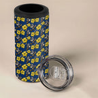 North Queensland Cowboys 4 in 1 Can Cooler Tumbler Tropical Hibiscus Floral Seamless Rugby Mascot