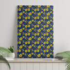 North Queensland Cowboys Canvas Wall Art Tropical Hibiscus Floral Seamless Rugby Mascot