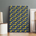 North Queensland Cowboys Canvas Wall Art Tropical Hibiscus Floral Seamless Rugby Mascot