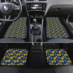 North Queensland Cowboys Car Mats Tropical Hibiscus Floral Seamless Rugby Mascot