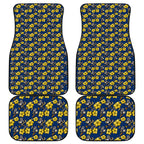 North Queensland Cowboys Car Mats Tropical Hibiscus Floral Seamless Rugby Mascot