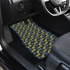 North Queensland Cowboys Car Mats Tropical Hibiscus Floral Seamless Rugby Mascot