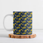 North Queensland Cowboys Ceramic Mug Tropical Hibiscus Floral Seamless Rugby Mascot