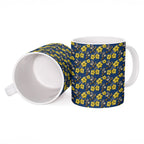North Queensland Cowboys Ceramic Mug Tropical Hibiscus Floral Seamless Rugby Mascot