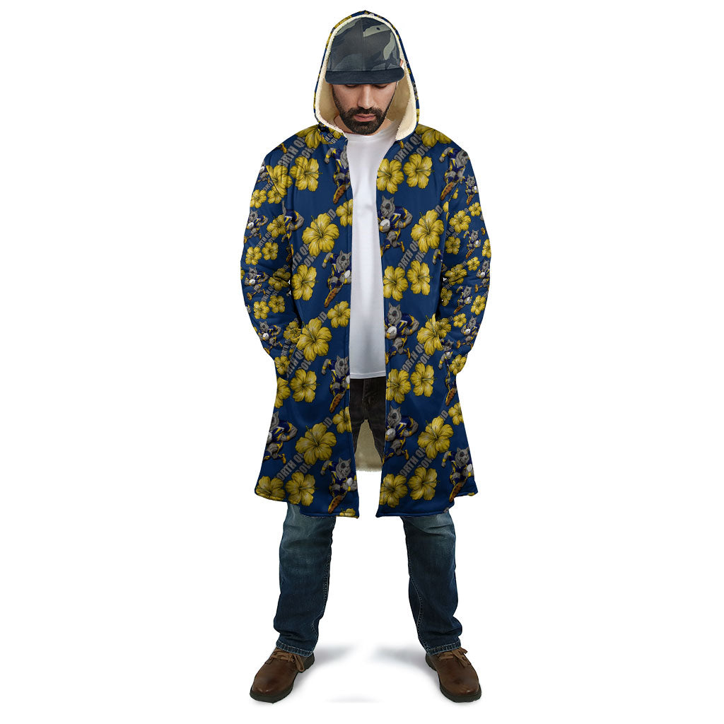 North Queensland Cowboys Cloak Tropical Hibiscus Floral Seamless Rugby Mascot