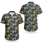 North Queensland Cowboys Couples Matching Puletasi and Hawaiian Shirt Tropical Hibiscus Floral Seamless Rugby Mascot
