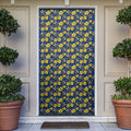 North Queensland Cowboys Door Cover Tropical Hibiscus Floral Seamless Rugby Mascot