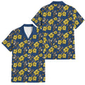 North Queensland Cowboys Family Matching Off Shoulder Short Dress and Hawaiian Shirt Tropical Hibiscus Floral Seamless Rugby Mascot