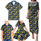 North Queensland Cowboys Family Matching Puletasi and Hawaiian Shirt Tropical Hibiscus Floral Seamless Rugby Mascot