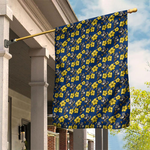North Queensland Cowboys Garden Flag Tropical Hibiscus Floral Seamless Rugby Mascot