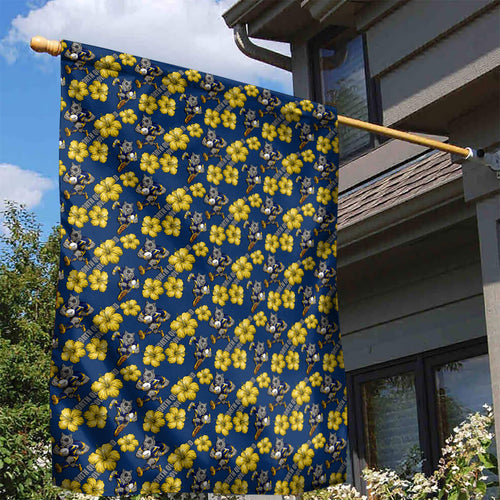 North Queensland Cowboys Garden Flag Tropical Hibiscus Floral Seamless Rugby Mascot