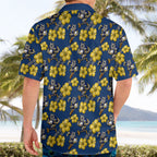 North Queensland Cowboys Hawaiian Shirt Tropical Hibiscus Floral Seamless Rugby Mascot