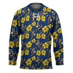 North Queensland Cowboys Hockey Jersey Tropical Hibiscus Floral Seamless Rugby Mascot