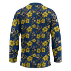 North Queensland Cowboys Hockey Jersey Tropical Hibiscus Floral Seamless Rugby Mascot