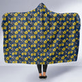 North Queensland Cowboys Hooded Blanket Tropical Hibiscus Floral Seamless Rugby Mascot