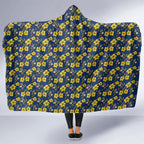 North Queensland Cowboys Hooded Blanket Tropical Hibiscus Floral Seamless Rugby Mascot