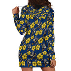 North Queensland Cowboys Hoodie Dress Tropical Hibiscus Floral Seamless Rugby Mascot