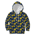North Queensland Cowboys Kid Hoodie Tropical Hibiscus Floral Seamless Rugby Mascot