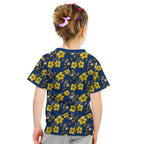 North Queensland Cowboys Kid T Shirt Tropical Hibiscus Floral Seamless Rugby Mascot