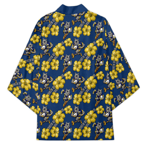 North Queensland Cowboys Kimono Tropical Hibiscus Floral Seamless Rugby Mascot