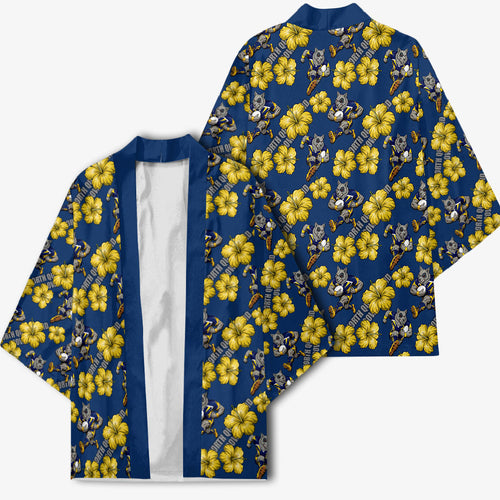 North Queensland Cowboys Kimono Tropical Hibiscus Floral Seamless Rugby Mascot