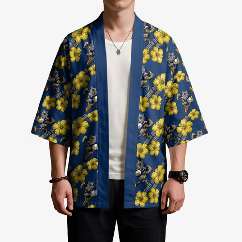 North Queensland Cowboys Kimono Tropical Hibiscus Floral Seamless Rugby Mascot