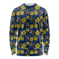 North Queensland Cowboys Long Sleeve Shirt Tropical Hibiscus Floral Seamless Rugby Mascot