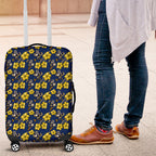 North Queensland Cowboys Luggage Cover Tropical Hibiscus Floral Seamless Rugby Mascot