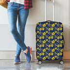 North Queensland Cowboys Luggage Cover Tropical Hibiscus Floral Seamless Rugby Mascot