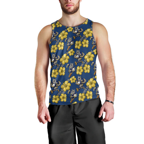 North Queensland Cowboys Men Tank Top Tropical Hibiscus Floral Seamless Rugby Mascot