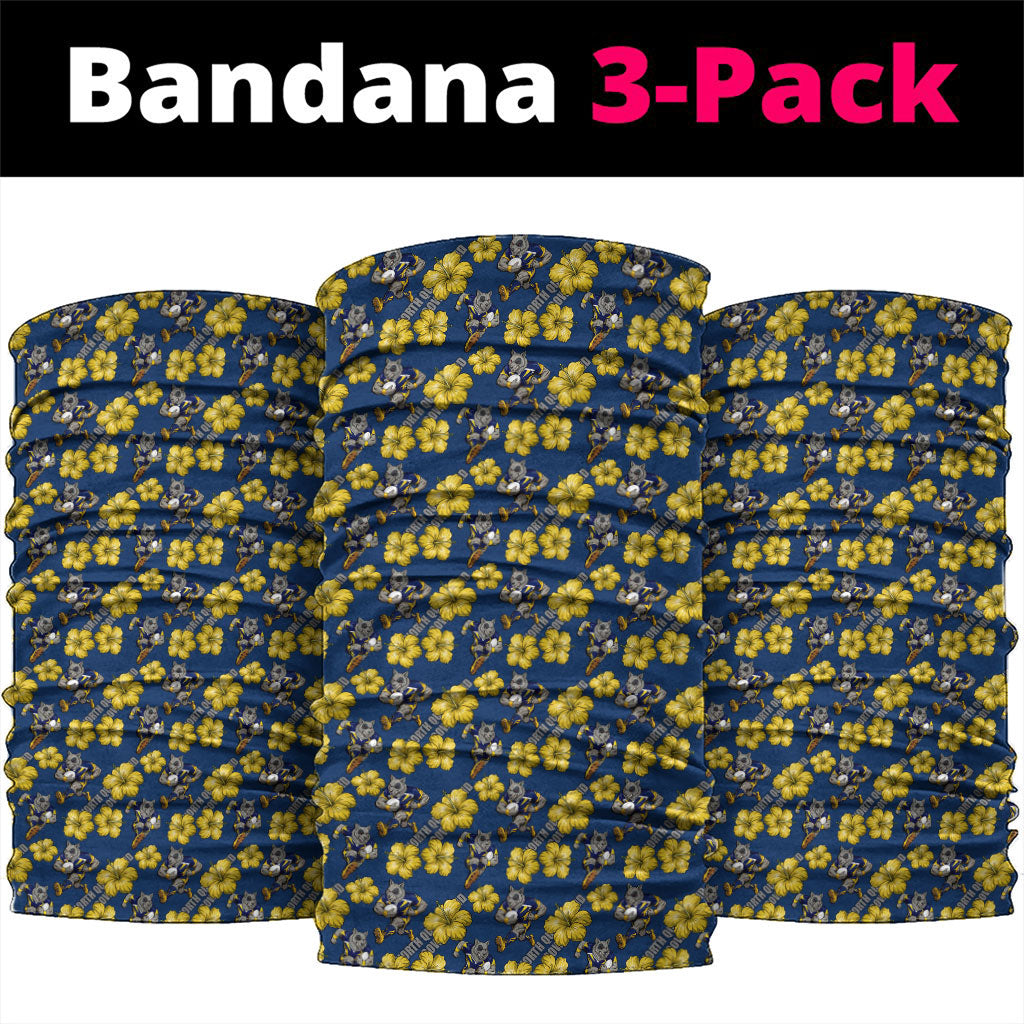 North Queensland Cowboys Neck Gaiter Tropical Hibiscus Floral Seamless Rugby Mascot