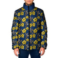 North Queensland Cowboys Padded Jacket Tropical Hibiscus Floral Seamless Rugby Mascot
