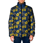 North Queensland Cowboys Padded Jacket Tropical Hibiscus Floral Seamless Rugby Mascot