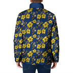 North Queensland Cowboys Padded Jacket Tropical Hibiscus Floral Seamless Rugby Mascot