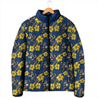 North Queensland Cowboys Padded Jacket Tropical Hibiscus Floral Seamless Rugby Mascot