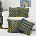 North Queensland Cowboys Pillow Cover Tropical Hibiscus Floral Seamless Rugby Mascot