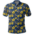 North Queensland Cowboys Polo Shirt Tropical Hibiscus Floral Seamless Rugby Mascot