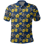 North Queensland Cowboys Polo Shirt Tropical Hibiscus Floral Seamless Rugby Mascot