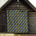 North Queensland Cowboys Quilt Tropical Hibiscus Floral Seamless Rugby Mascot