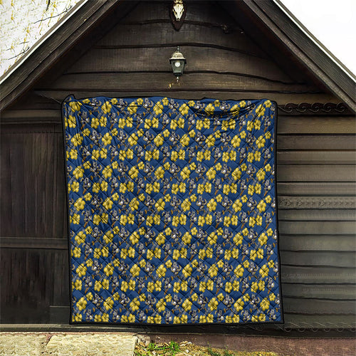 North Queensland Cowboys Quilt Tropical Hibiscus Floral Seamless Rugby Mascot