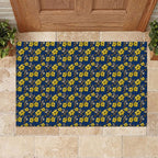 North Queensland Cowboys Rubber Doormat Tropical Hibiscus Floral Seamless Rugby Mascot