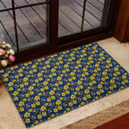 North Queensland Cowboys Rubber Doormat Tropical Hibiscus Floral Seamless Rugby Mascot