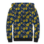 North Queensland Cowboys Sherpa Hoodie Tropical Hibiscus Floral Seamless Rugby Mascot
