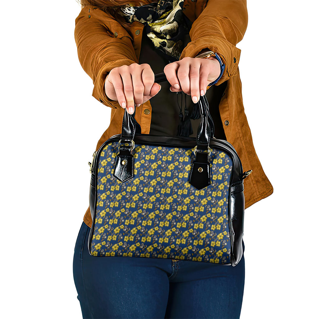 North Queensland Cowboys Shoulder Handbag Tropical Hibiscus Floral Seamless Rugby Mascot