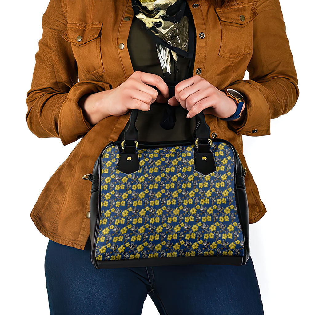 North Queensland Cowboys Shoulder Handbag Tropical Hibiscus Floral Seamless Rugby Mascot