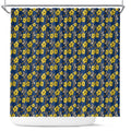 North Queensland Cowboys Shower Curtain Tropical Hibiscus Floral Seamless Rugby Mascot