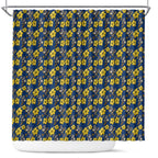 North Queensland Cowboys Shower Curtain Tropical Hibiscus Floral Seamless Rugby Mascot