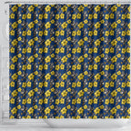 North Queensland Cowboys Shower Curtain Tropical Hibiscus Floral Seamless Rugby Mascot