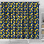 North Queensland Cowboys Shower Curtain Tropical Hibiscus Floral Seamless Rugby Mascot